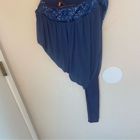 WEISSMAN Dance Costume acro blue jumpsuit unitard Sweet Nothing 7676 child LC - Picture 4 of 15